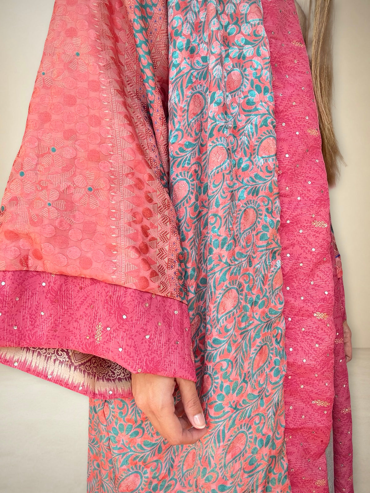 Kimono reversible de seda