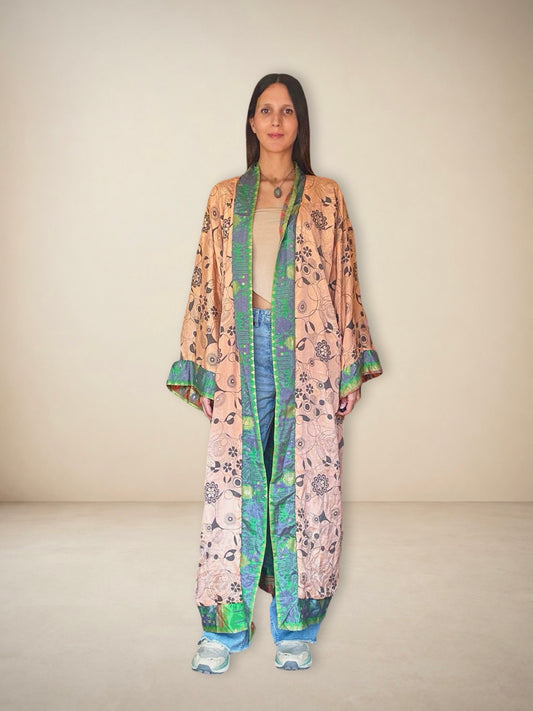 Kimono de seda reversible