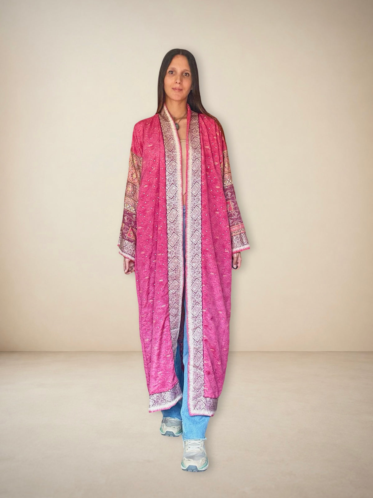 Kimono reversible de seda