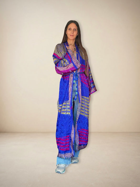 Kimono de seda reversible