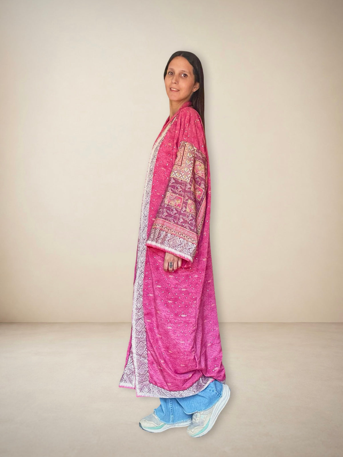 Kimono reversible de seda